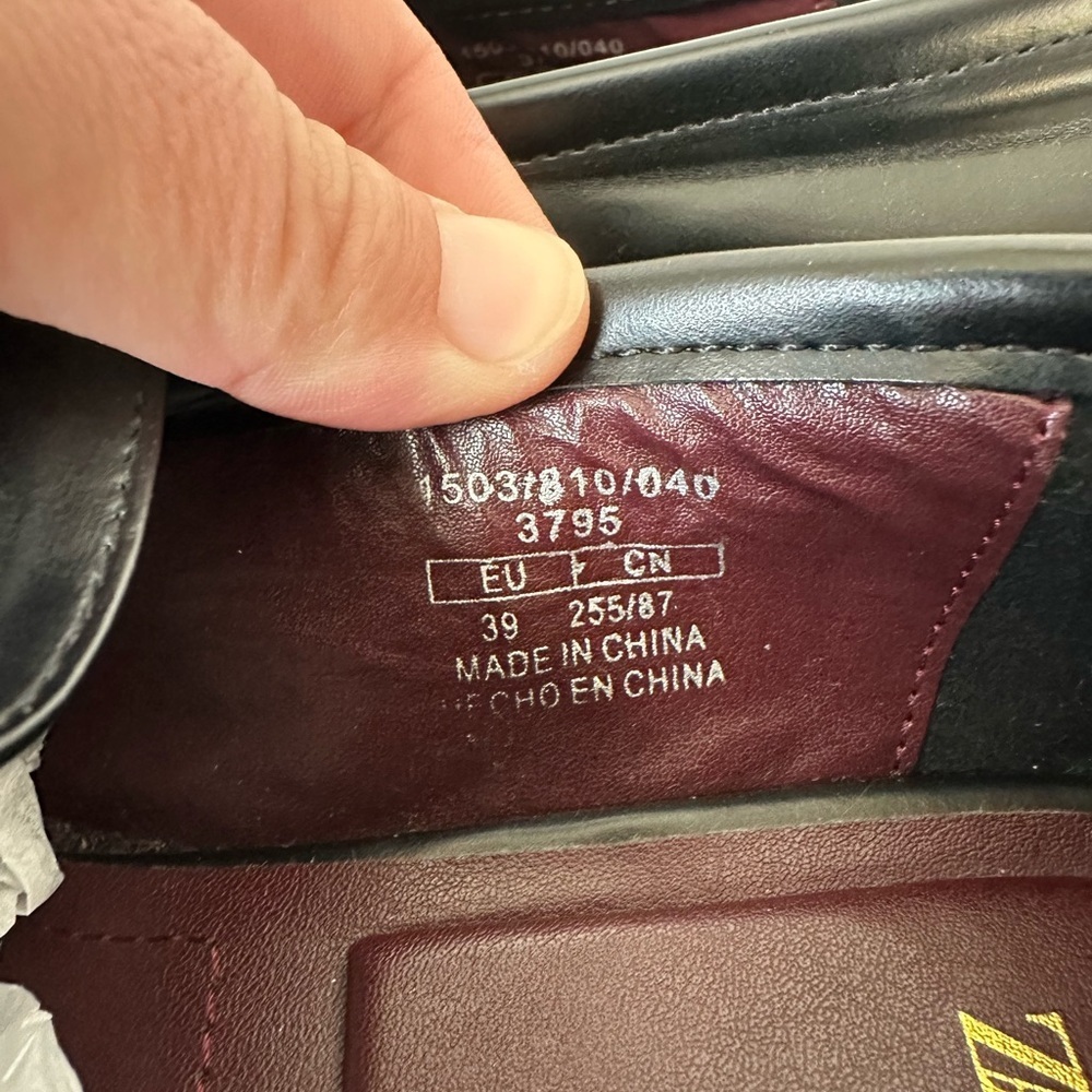 Zara Chunky Black Penny Loafers Size 8.5 (39) - Picture 5 of 7